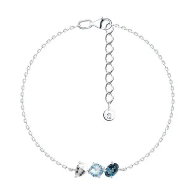 Браслет из серебра с полудрагоценными вставками из серебро