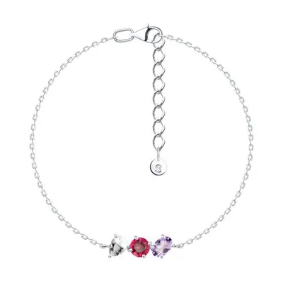 Браслет из серебра с полудрагоценными вставками из серебро