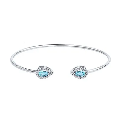 Браслет из серебра с топазами и фианитами из серебро