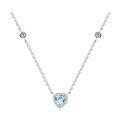Колье из серебра с топазом и фианитами из серебро