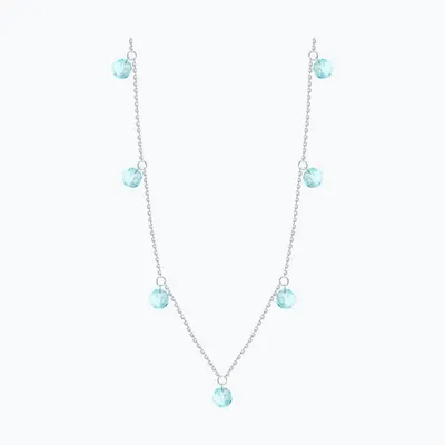 Колье из серебра с топазами из родированное серебро