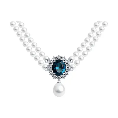 Колье из серебра с жемчугом из серебро