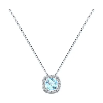Колье из серебра с топазом и фианитами из серебро
