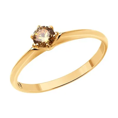 Кольцо из золочёного серебра с фианитом из серебро