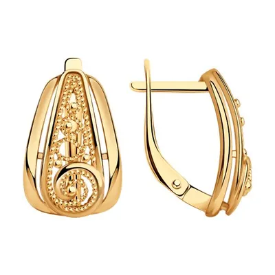 Серьги из золоченого серебра из серебро