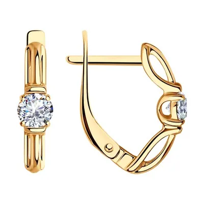 Серьги из серебра с фианитами из серебро