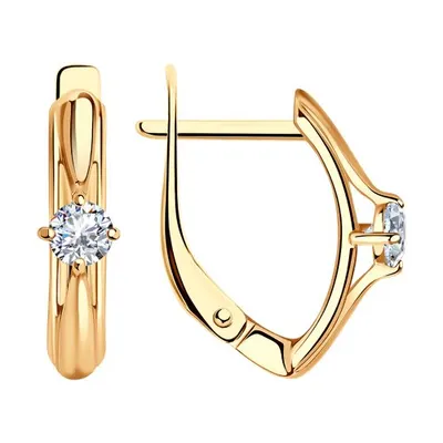 Серьги из серебра с фианитами из серебро