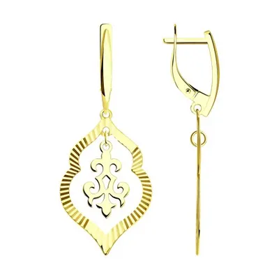 Серьги из золочёного серебра из серебро