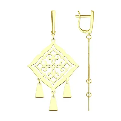 Серьги из золочёного серебра из серебро