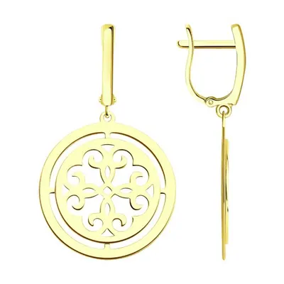 Серьги из золочёного серебра из серебро