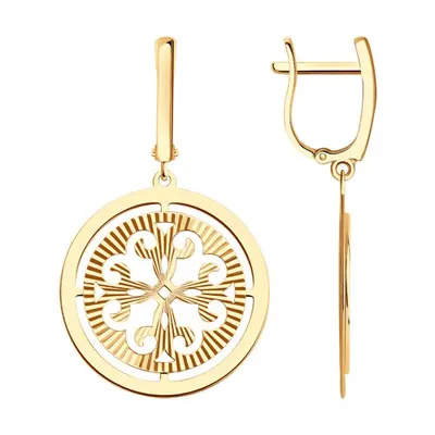 Серьги из золочёного серебра из серебро