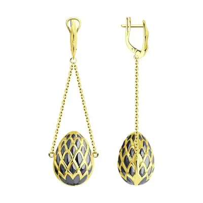 Серьги из золочёного серебра из серебро