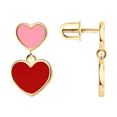 Серьги из золочёного серебра из серебро