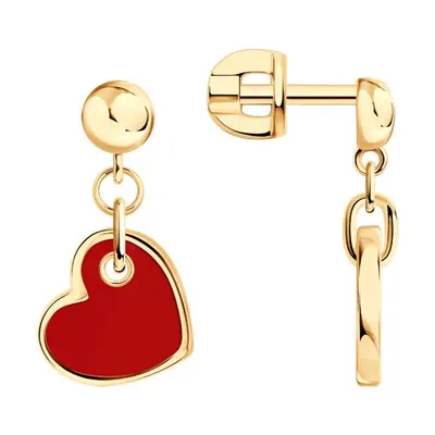 Серьги из золочёного серебра из серебро