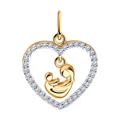 Подвеска из золочёного серебра с фианитами из серебро