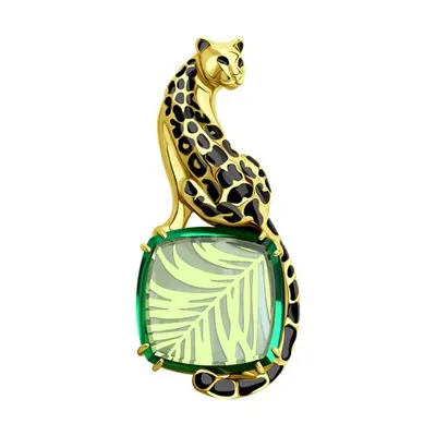 Брошь из серебра с ситаллом и эмалью из серебро