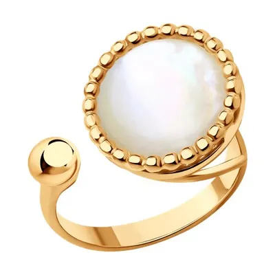 Кольцо из золочёного серебра с перламутром из серебро
