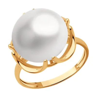 Кольцо из золочёного серебра с жемчугом из серебро