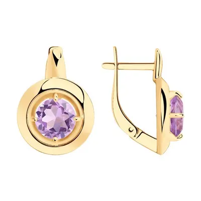 Серьги из серебра с аметистами из серебро