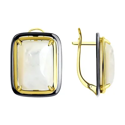 Серьги из золочёного серебра из серебро