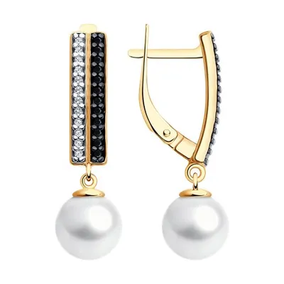 Серьги из золочёного серебра с миксом камней из серебро