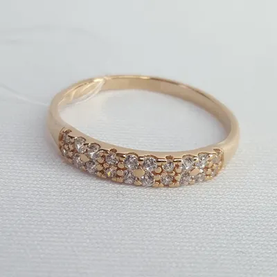 Кольцо из золочёного серебра с фианитами из серебро