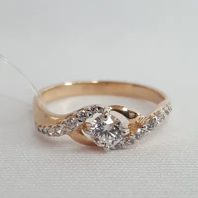 Кольцо из золочёного серебра с фианитами из серебро