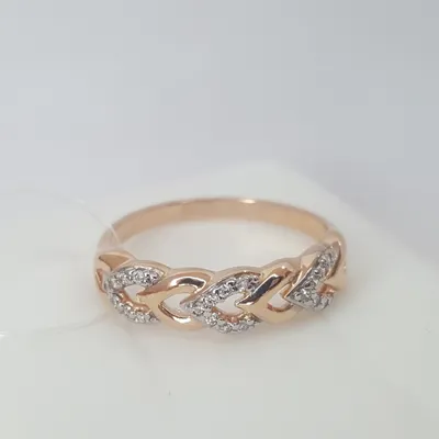 Кольцо из золочёного серебра с фианитами из серебро