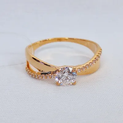 Кольцо из золочёного серебра с фианитами из серебро