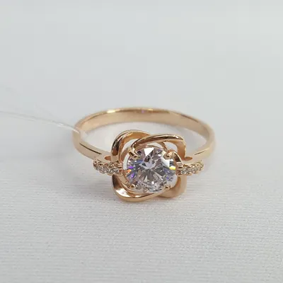 Кольцо из золочёного серебра с фианитами из серебро