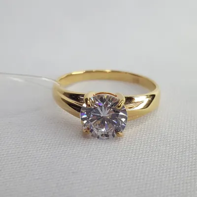 Кольцо из золочёного серебра с фианитом из серебро