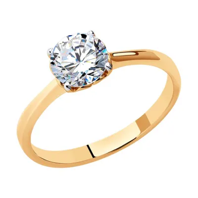 Кольцо из золочёного серебра с фианитом из серебро