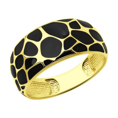 Кольцо из золочёного серебра с эмалью из серебро