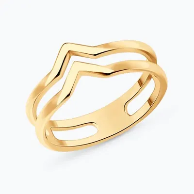 Кольцо из золочёного серебра из золочение розовое