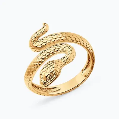 Кольцо из золочёного серебра из золочение розовое