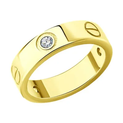 Кольцо из золочёного серебра с фианитами из серебро