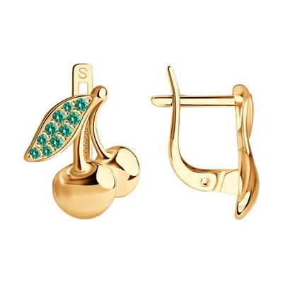 Серьги из серебра с фианитами из серебро