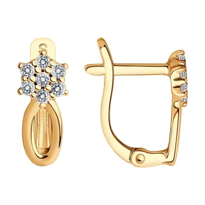 Серьги из серебра с фианитами из серебро