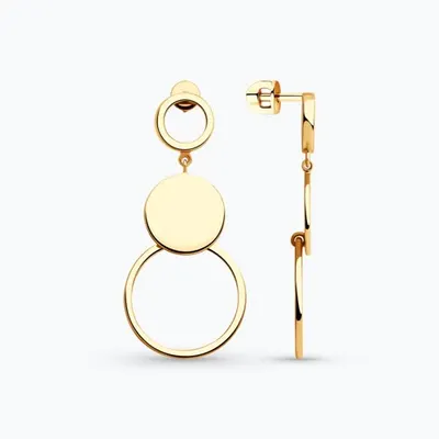 Серьги из золочёного серебра из серебро