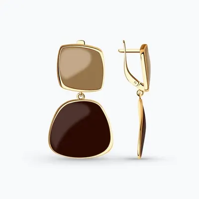 Серьги из золочёного серебра с эмалью из серебро