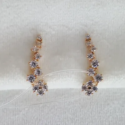 Серьги из золочёного серебра с фианитами из серебро