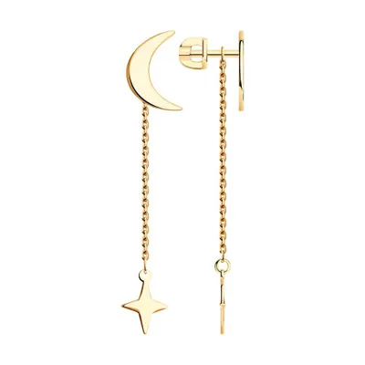 Серьги из золочёного серебра из серебро