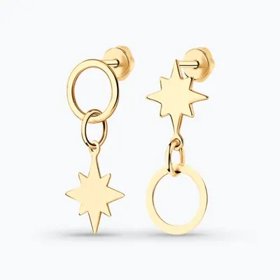 Серьги из золочёного серебра из серебро