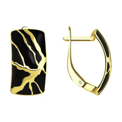 Серьги из золочёного серебра с эмалью из серебро