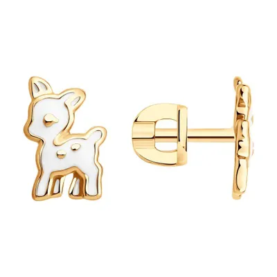 Серьги из золочёного серебра с эмалью из серебро