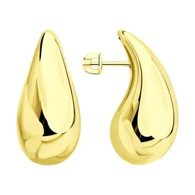 Серьги из золочёного серебра из серебро