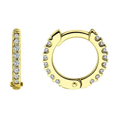 Серьги из золочёного серебра с фианитами из серебро