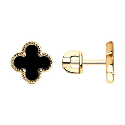 Серьги из золочёного серебра с эмалью из серебро