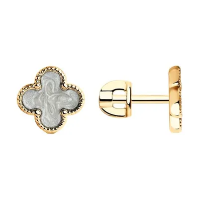 Серьги из золочёного серебра с эмалью из серебро