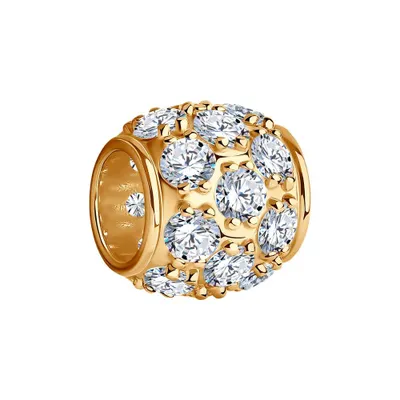 Подвеска-шарм из золочёного серебра с фианитами из серебро